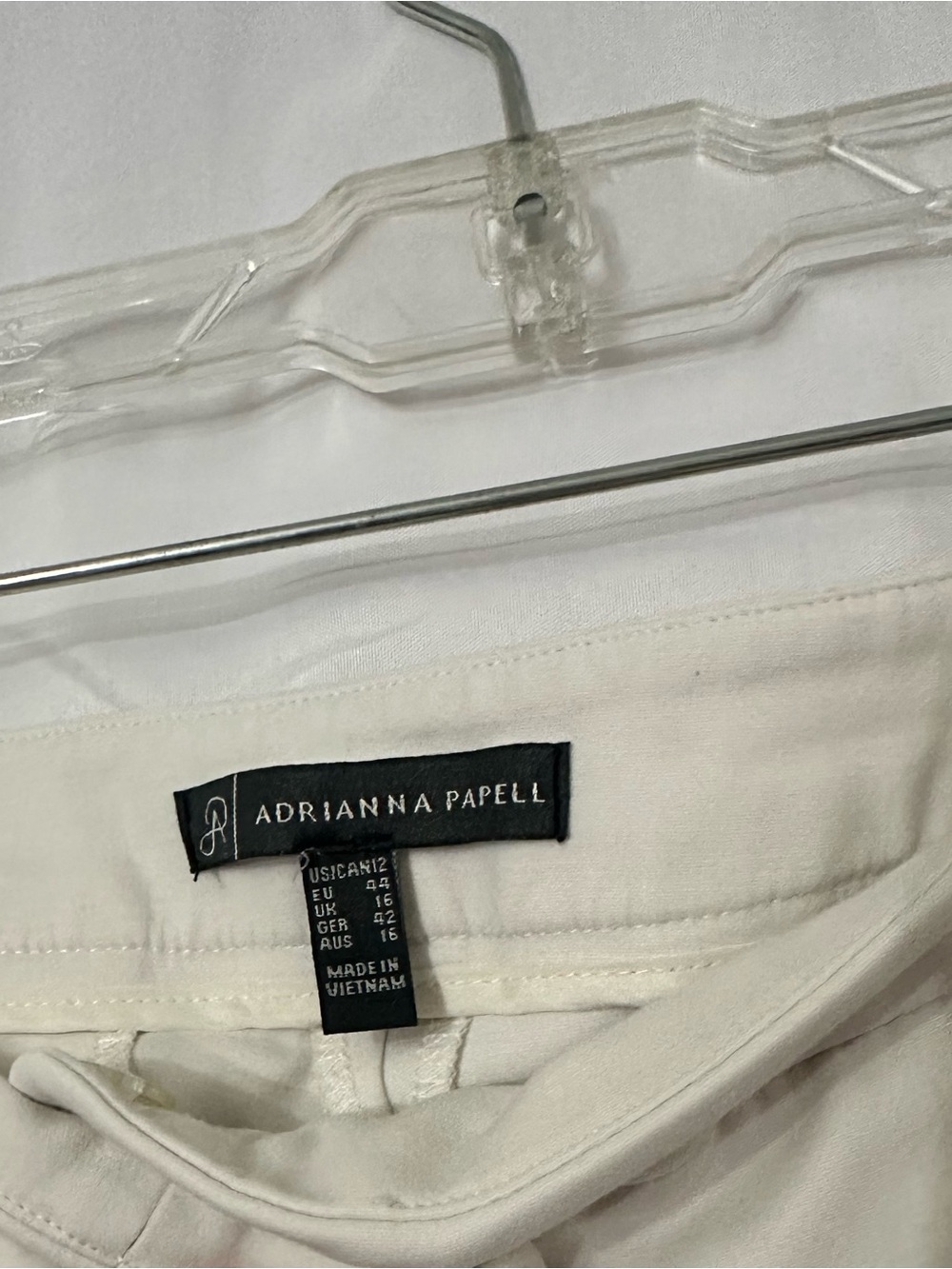 Adrianna Papell Cream Dress Pants with Subtle Ring Detail - Picture 4 of 4